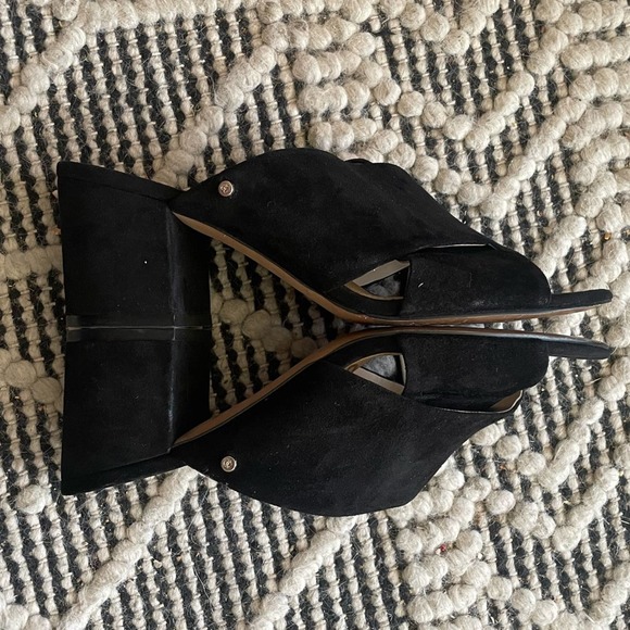 Sam Edelman Stanley Black Suede Open Toe Block Heels Size 8.5 - Picture 6 of 7
